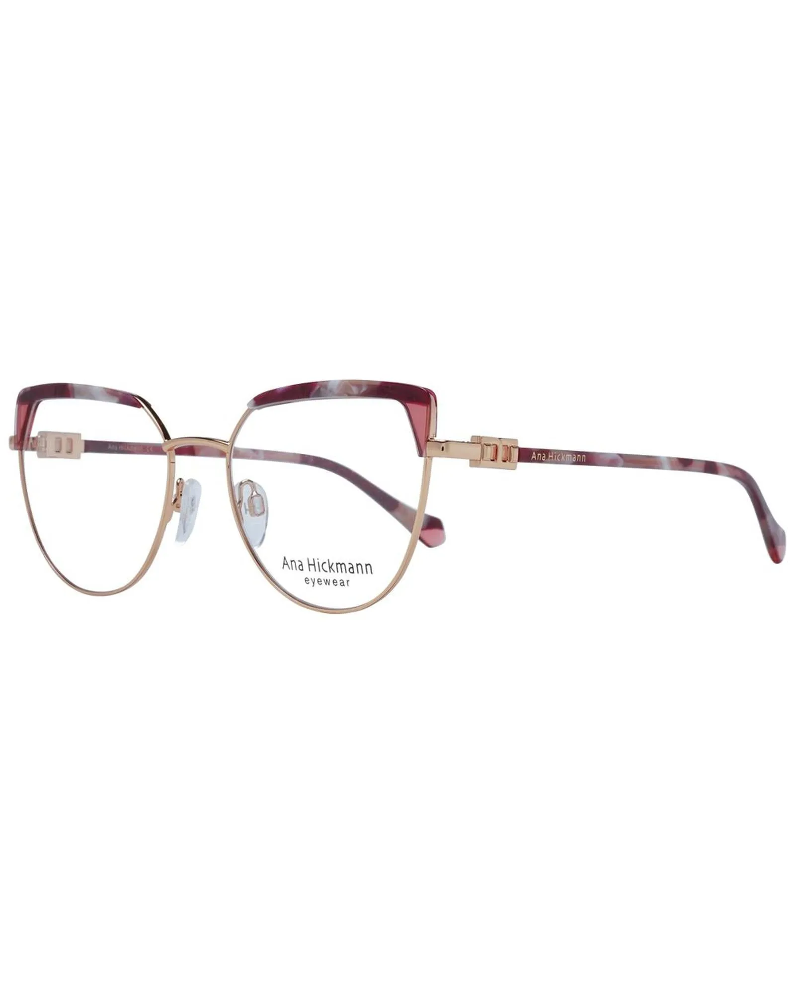 Ana Hickmann Cat Eye Full-Rim Metal Optical Frames with Demo Lenses