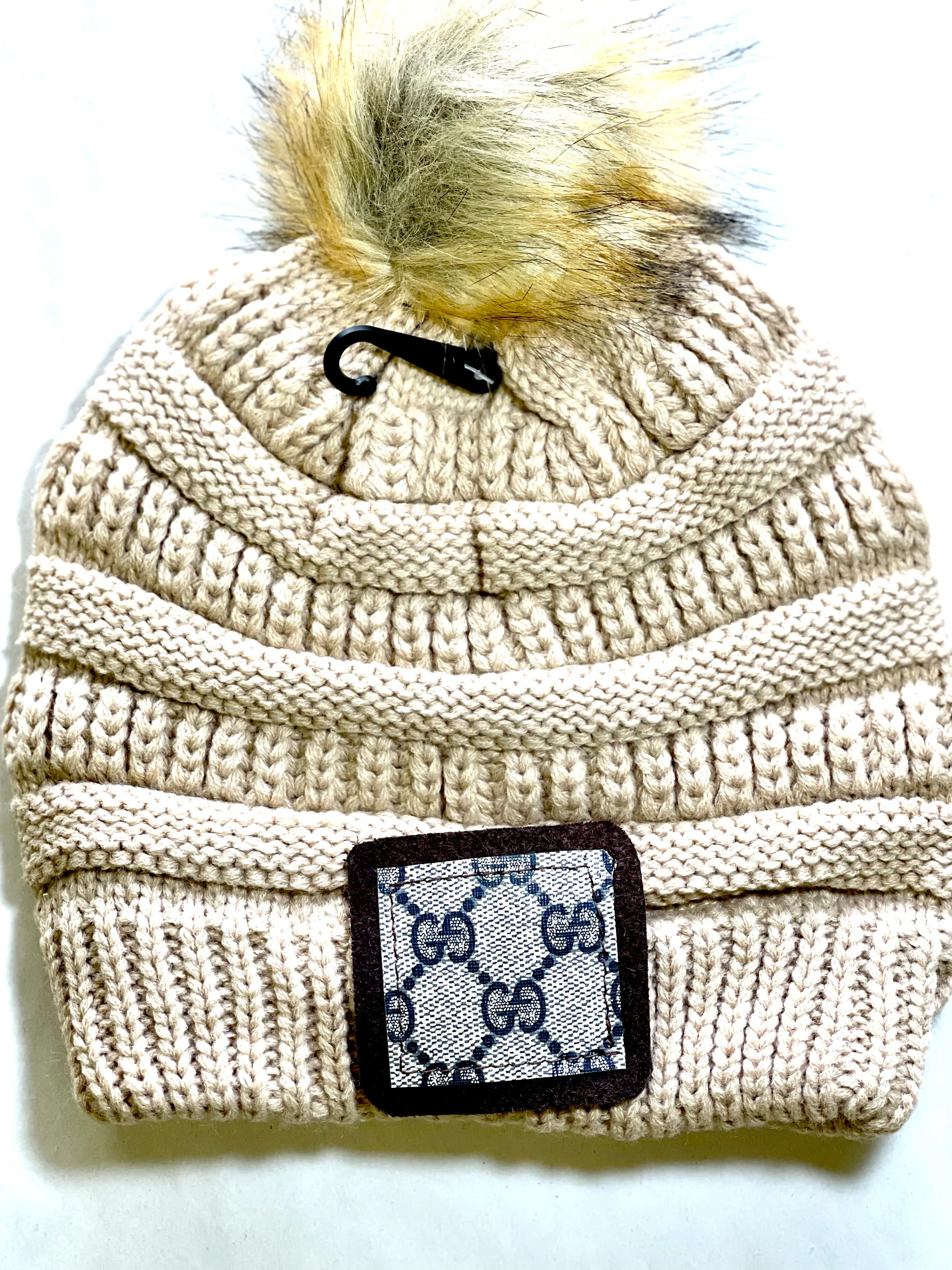 Beanie with Gg patch and antique hardware