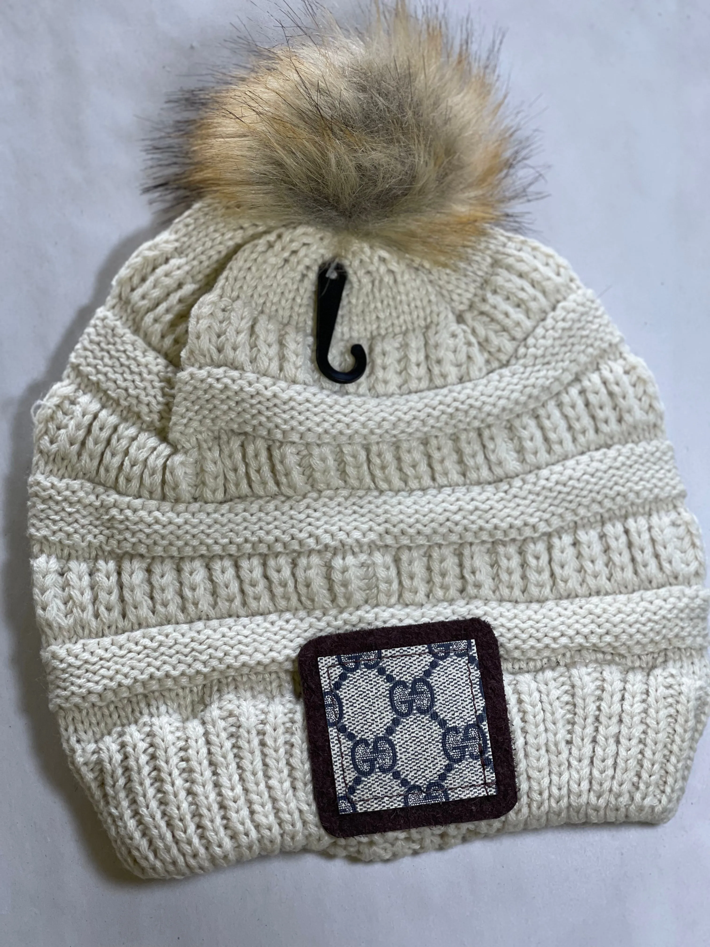 Beanie with Gg patch and antique hardware