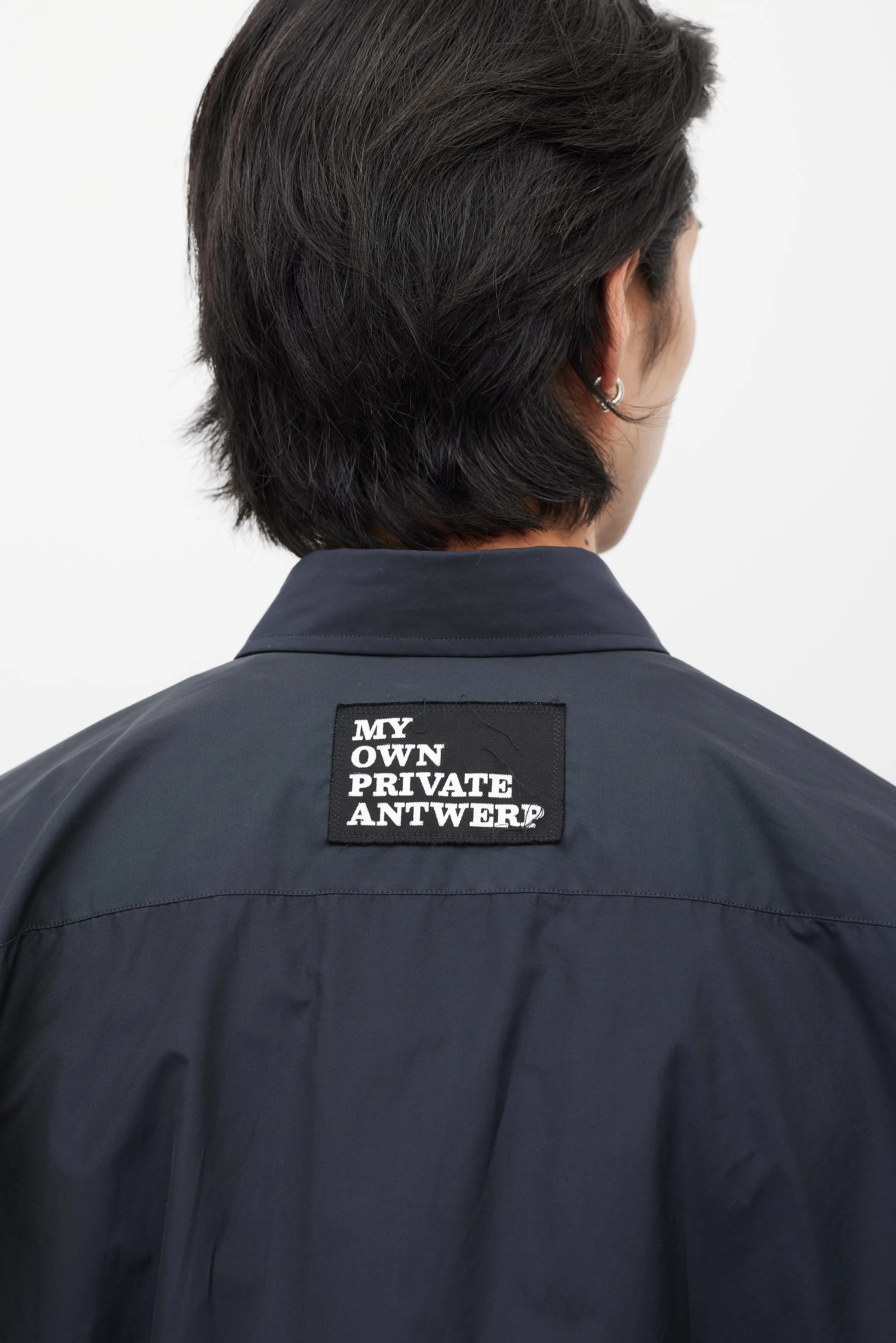 Black & Multicolour Nylon Patched Shirt