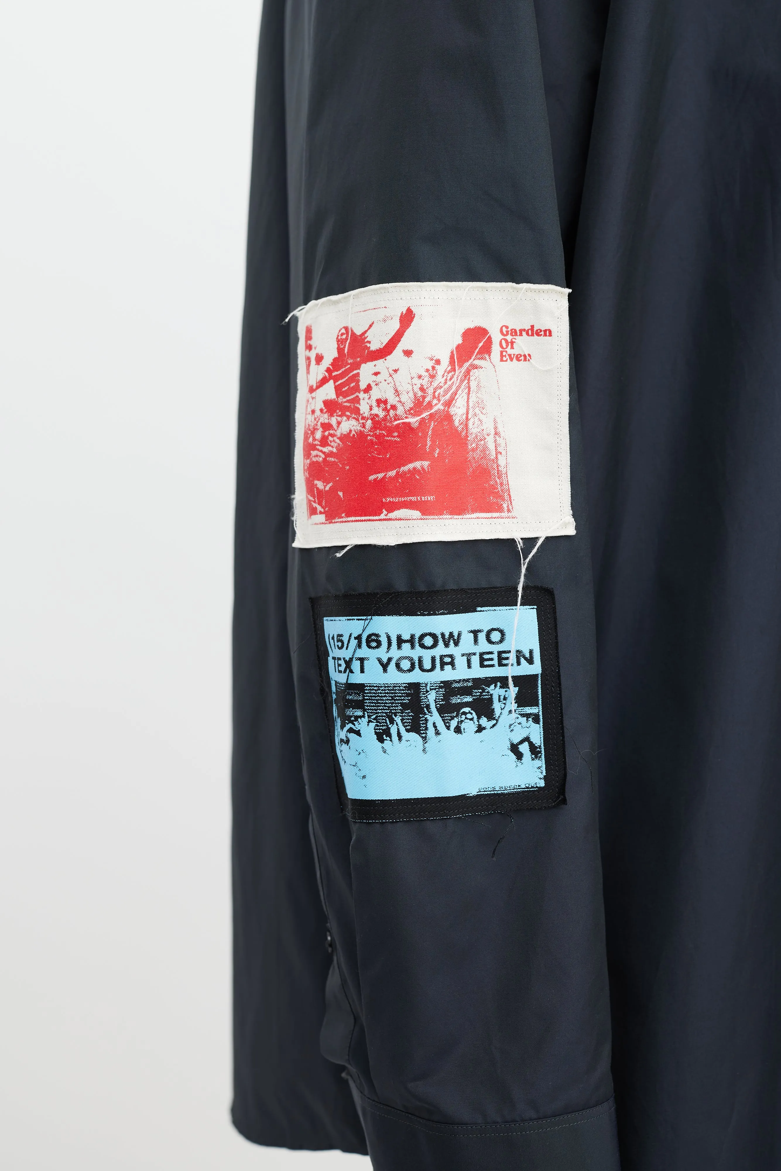 Black & Multicolour Nylon Patched Shirt