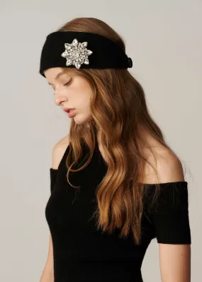 Cashmere Recycled Headband with the 2 Ways Handmade Brooch/Necklace