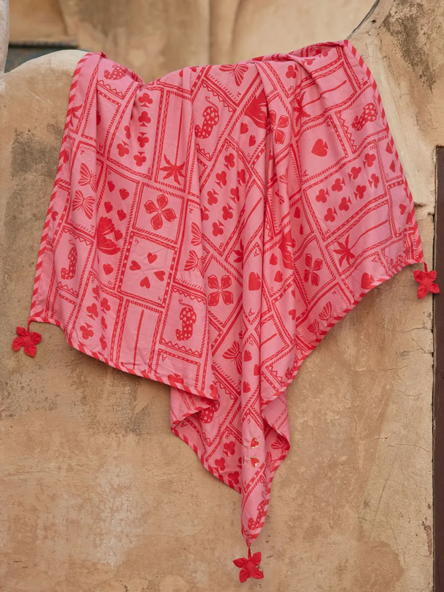 Casino Hand Sequined Modal Scarf