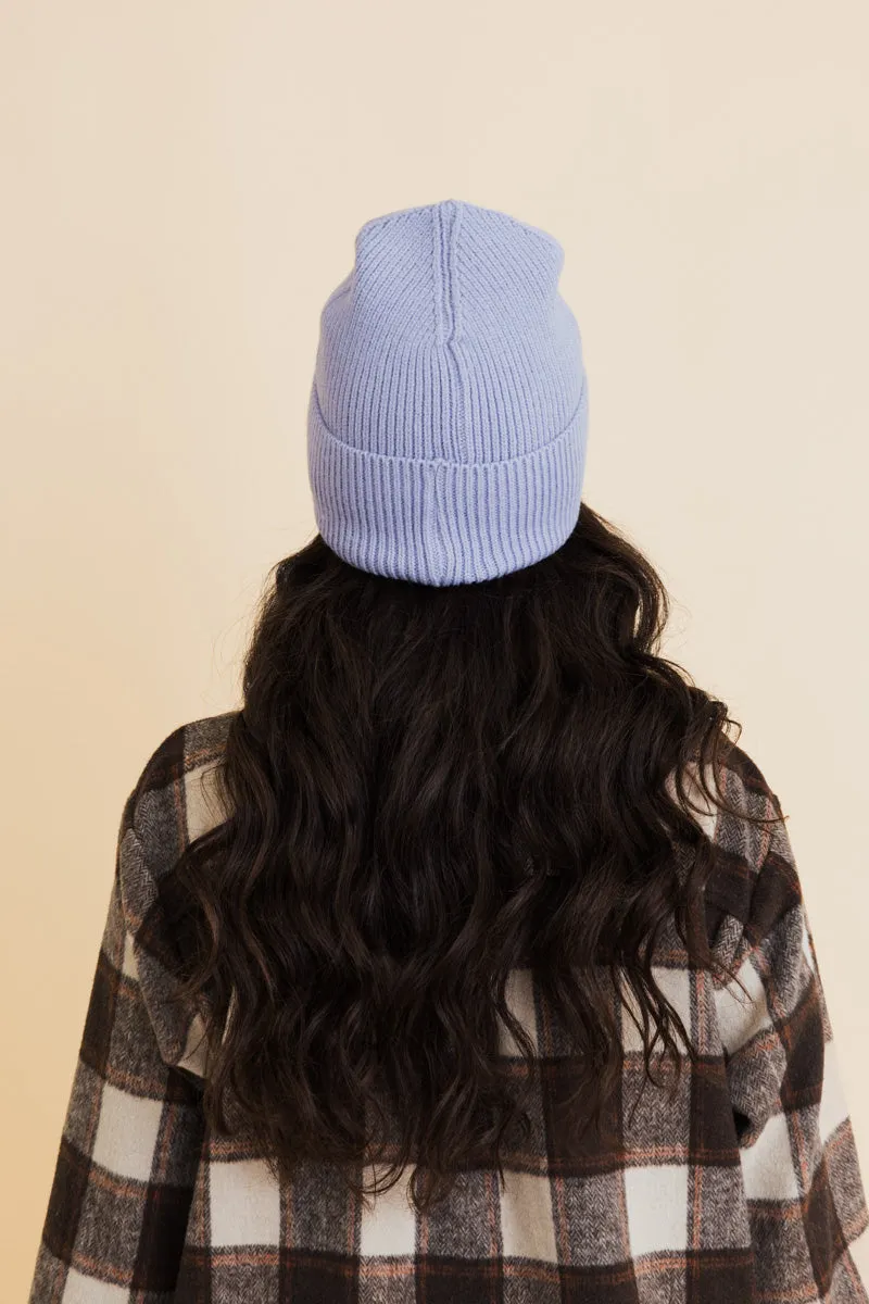 Cozy Happy Face Embroidered Hat Ribbed Knit Beanie