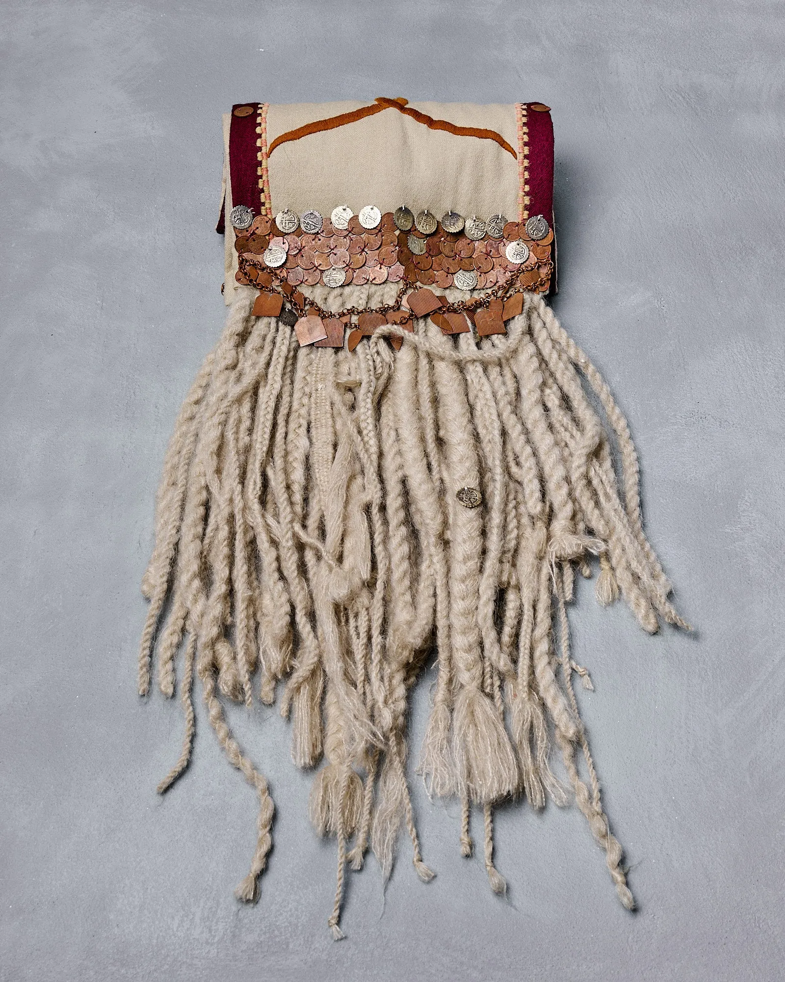 Dries Van Noten FW 2002 Coin Embellished Tassel Scarf
