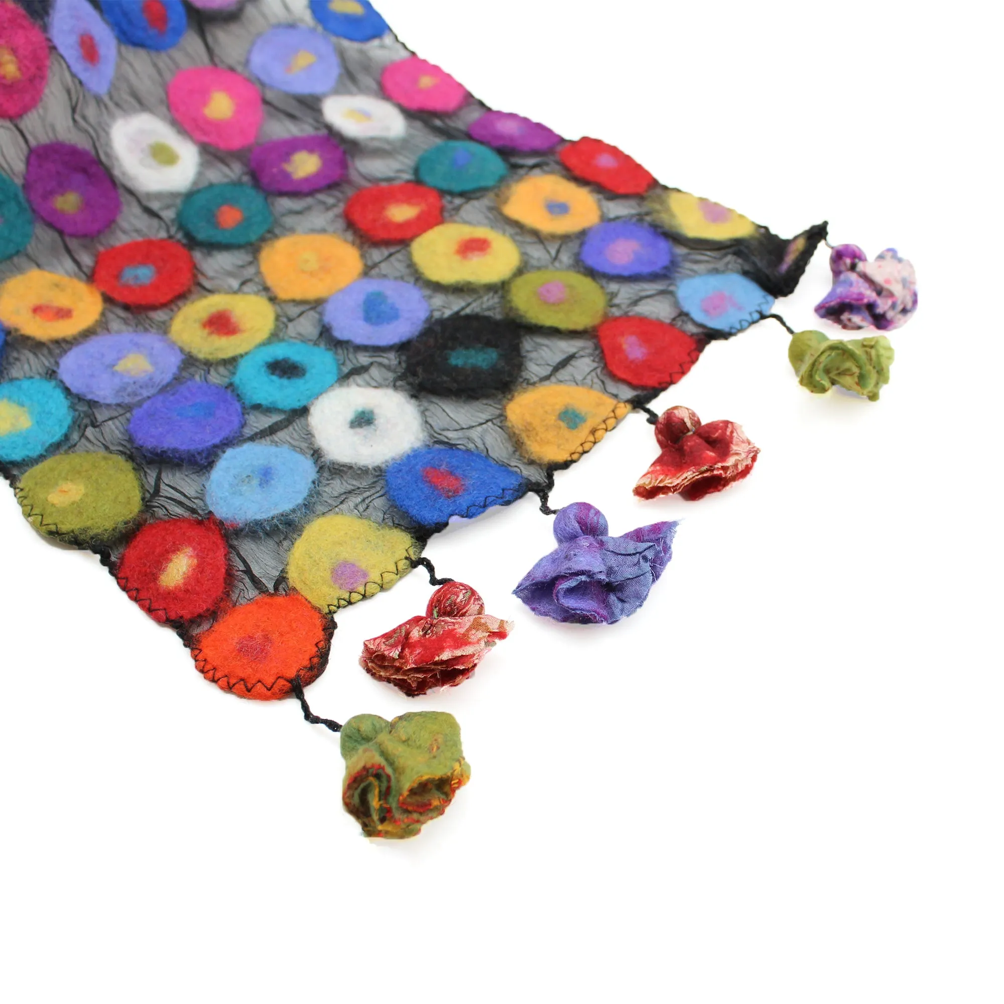 Felted polka dot scarf