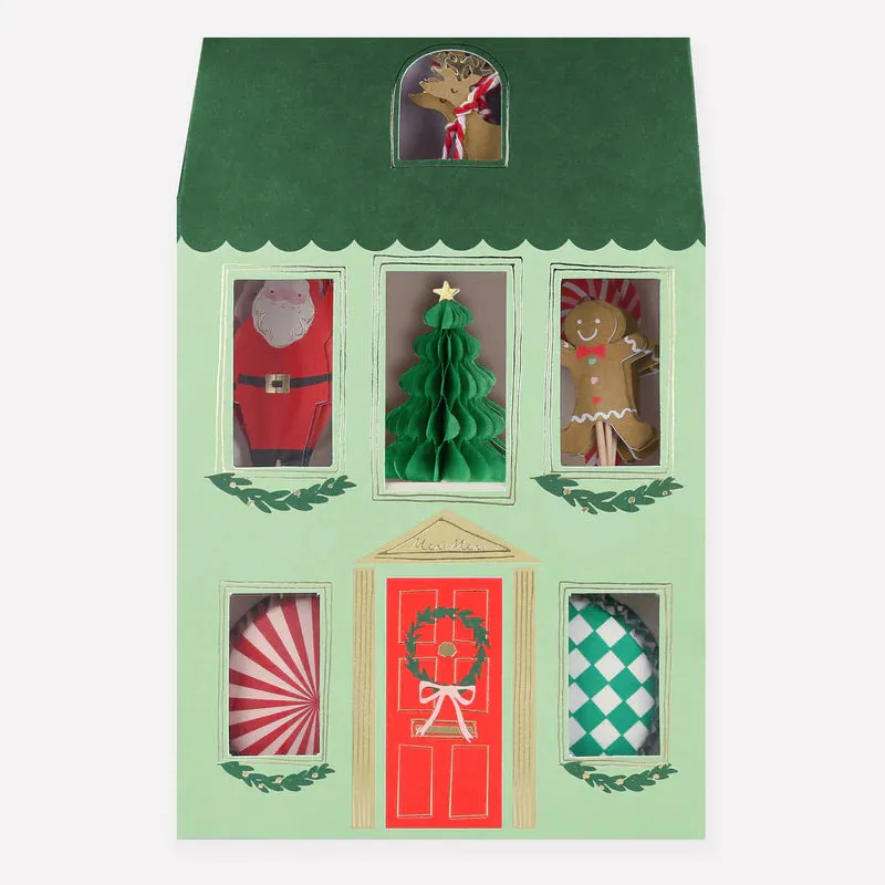 Festive House Cupcake Kit (24 toppers)