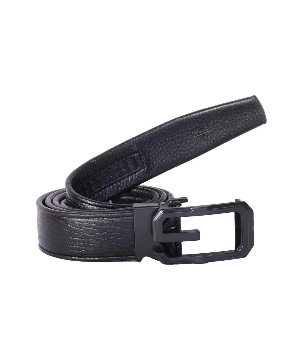G buckle Black Leather Belt