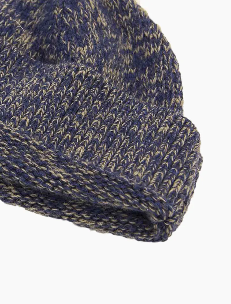 Jeans Blue Melange Wool & Cashmere Fisherman Beanie