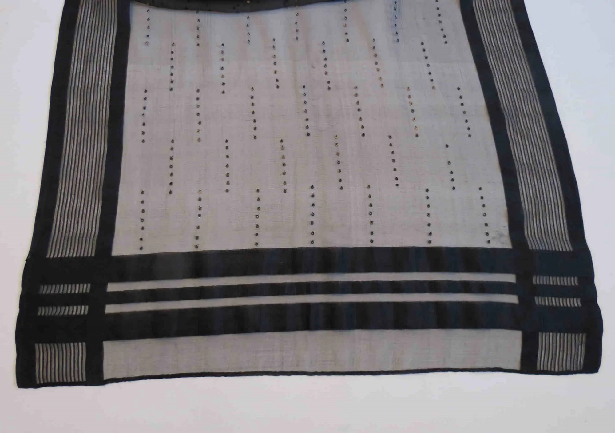 Long Black Silk Wrap With Spangles