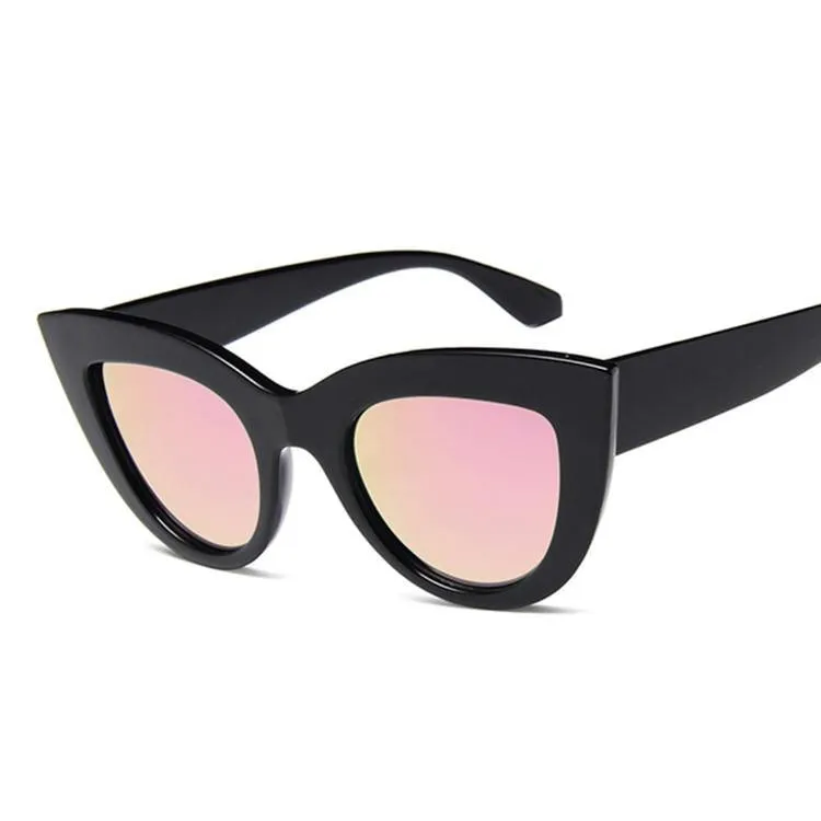 Matte Black Large Cat Eye Sunglasses