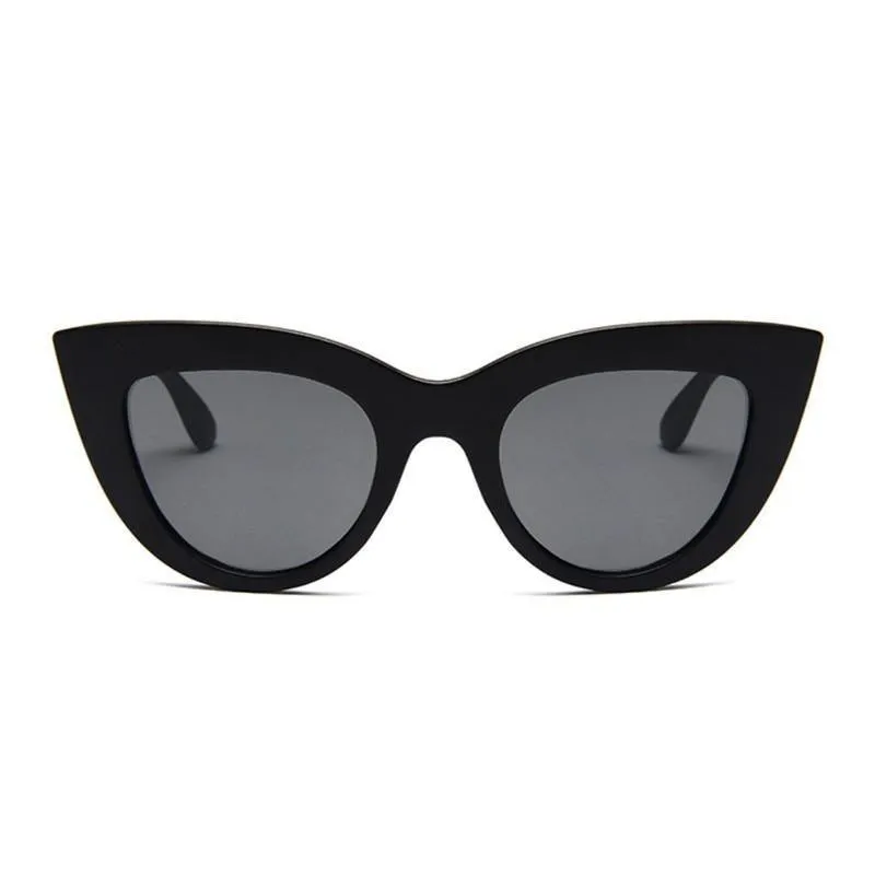 Matte Black Large Cat Eye Sunglasses