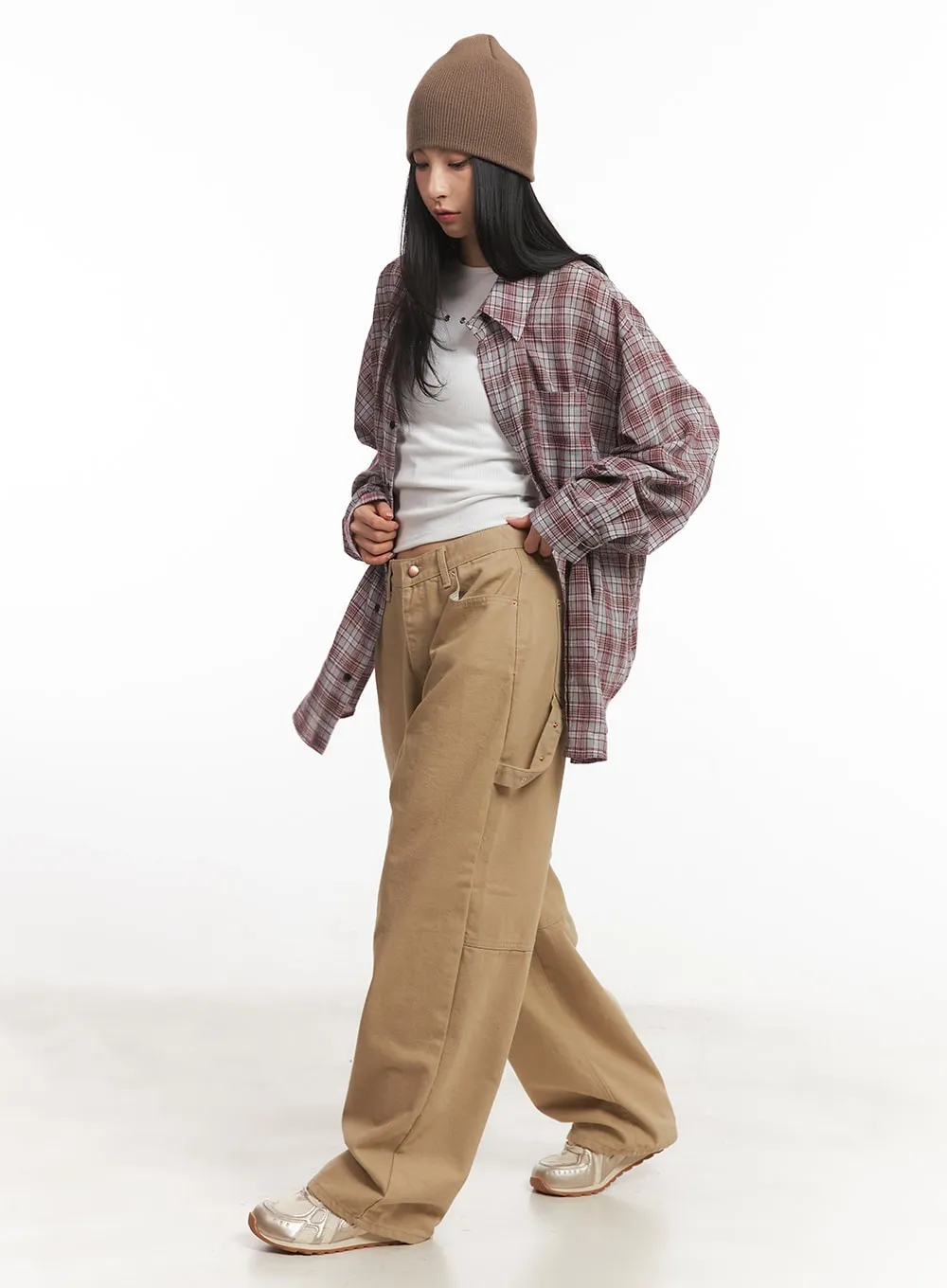 Patched Carpenter Wide-Leg Pants CA504