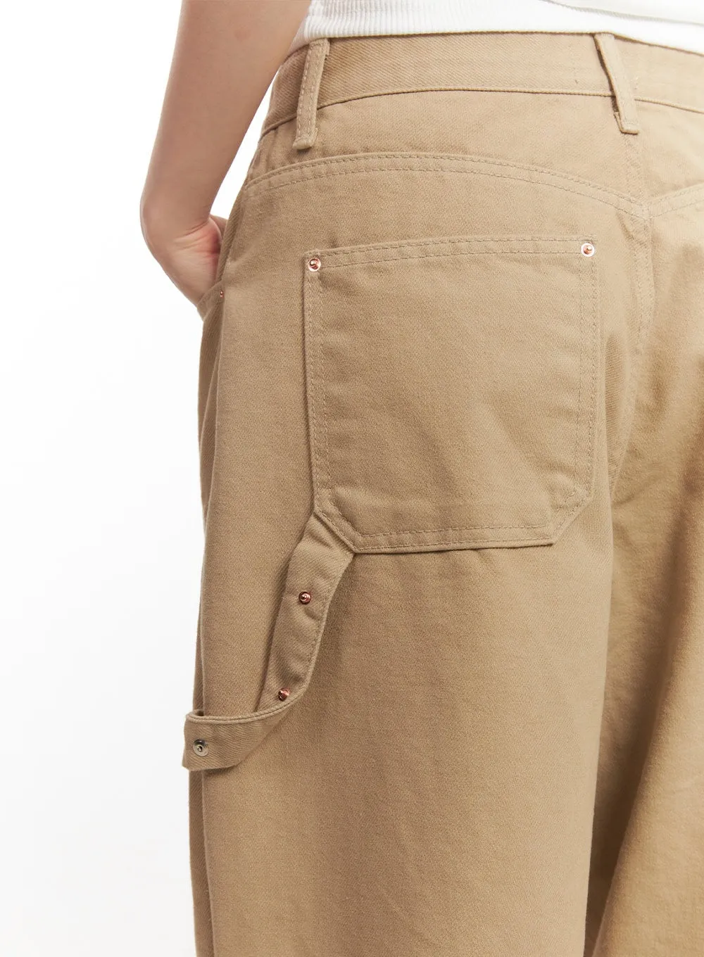 Patched Carpenter Wide-Leg Pants CA504