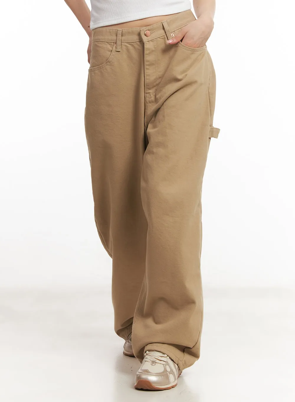 Patched Carpenter Wide-Leg Pants CA504