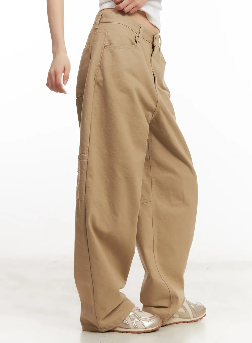 Patched Carpenter Wide-Leg Pants CA504