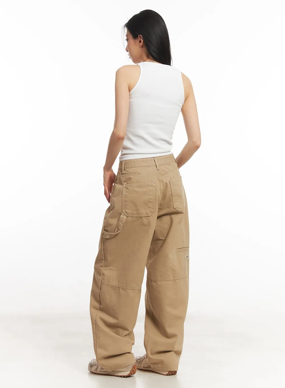 Patched Carpenter Wide-Leg Pants CA504
