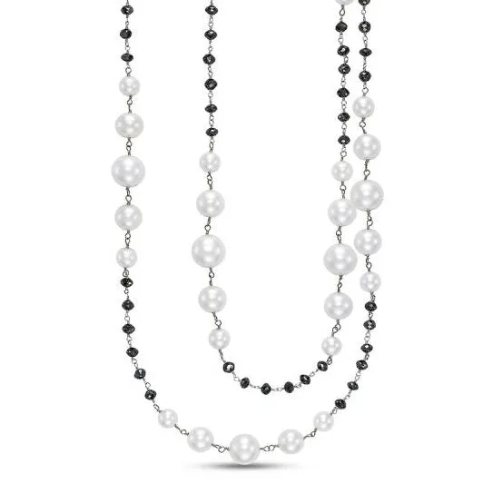 Pearl   Black Diamond 'Ice Dana' Necklace