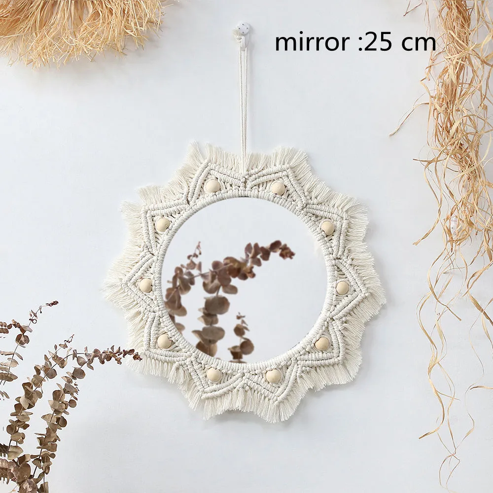 Round Macrame Decorative Wall Mirror