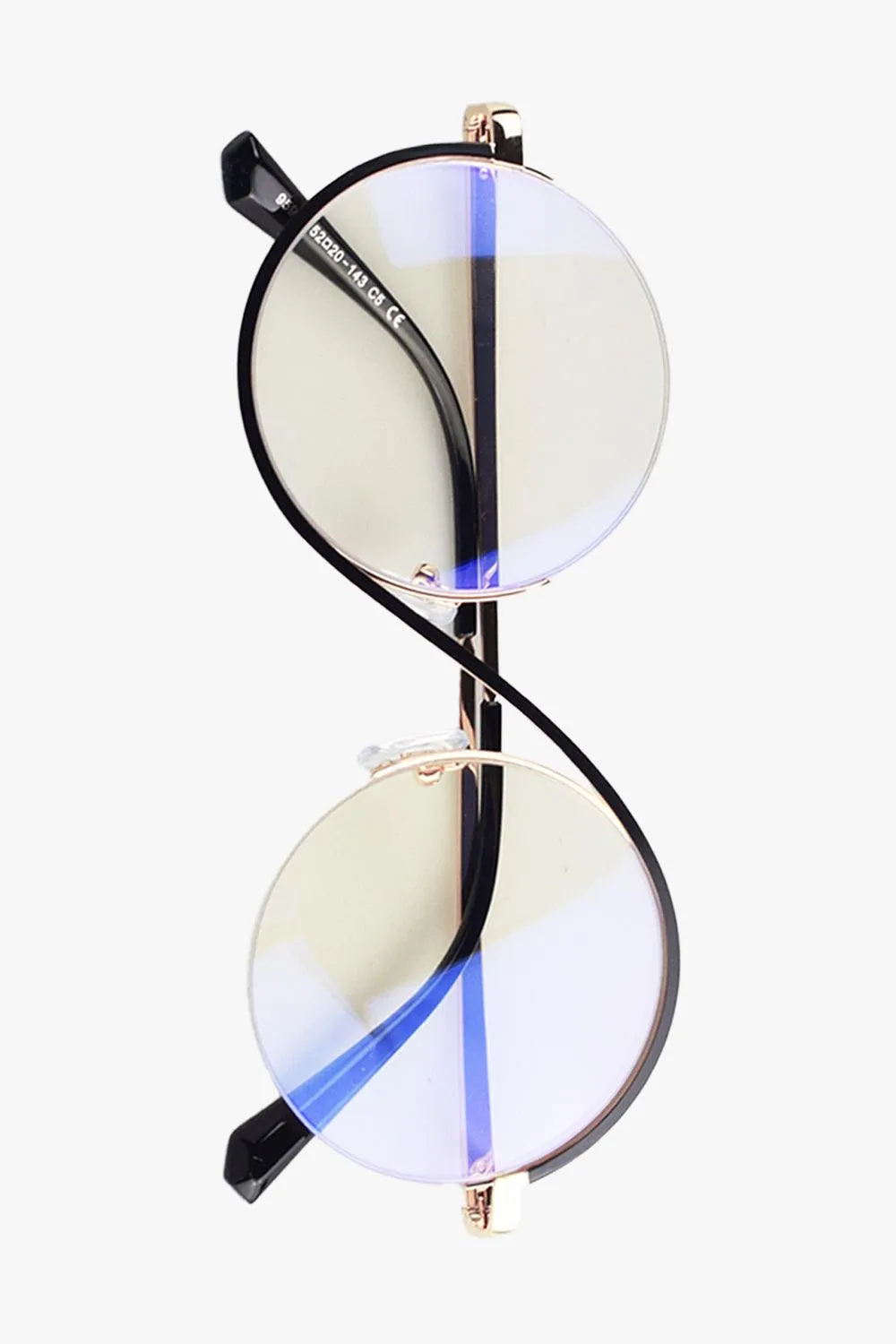 S Frame Curved Round Glasses