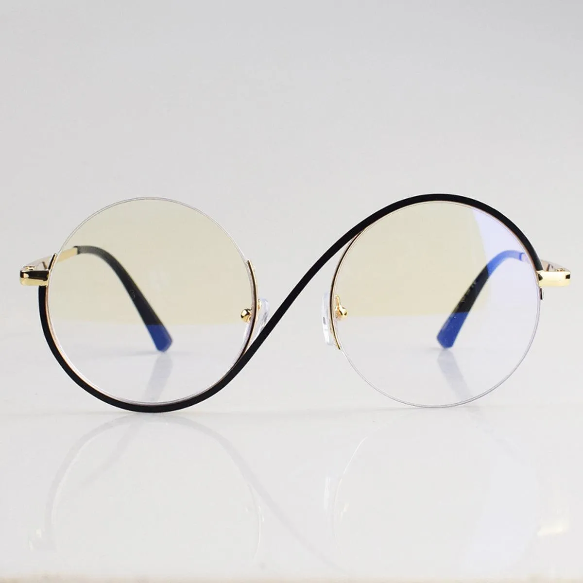 S Frame Curved Round Glasses