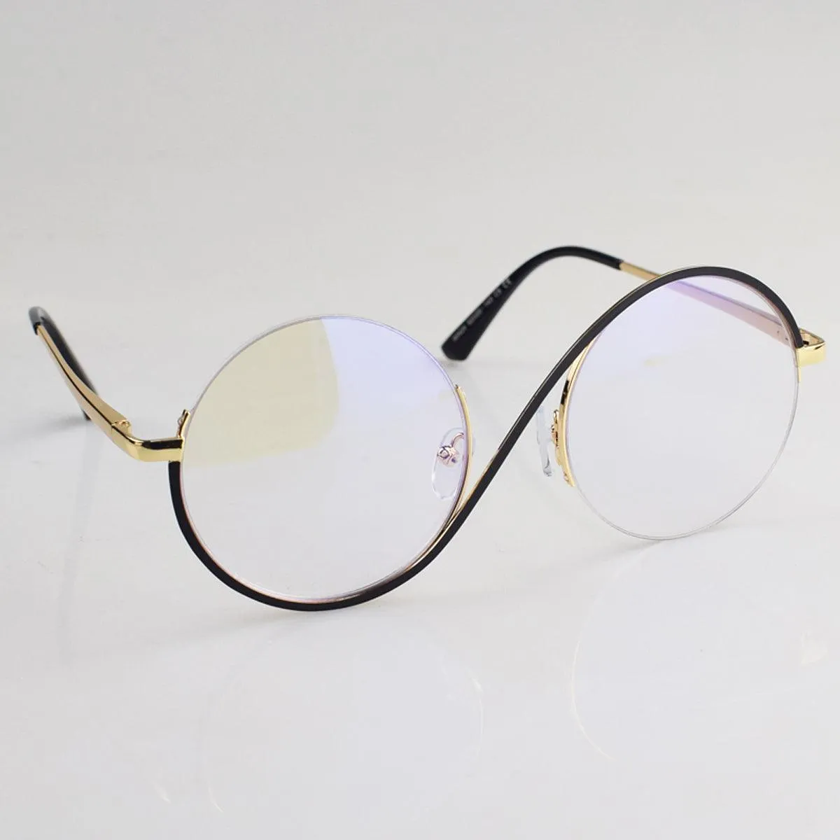 S Frame Curved Round Glasses