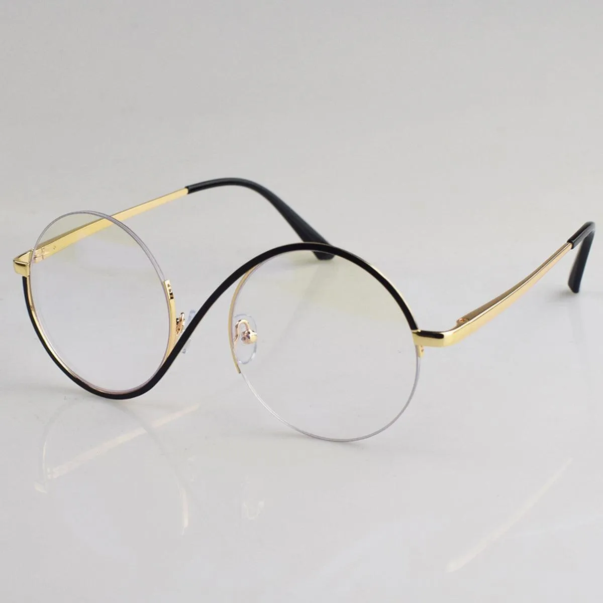 S Frame Curved Round Glasses