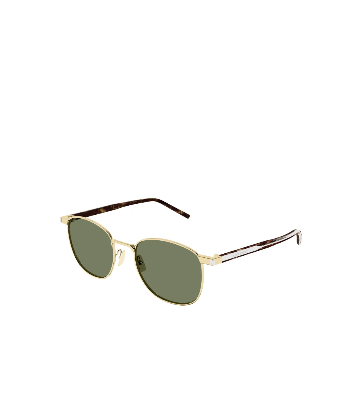 Saint Laurent Round Sunglasses in Green Gold