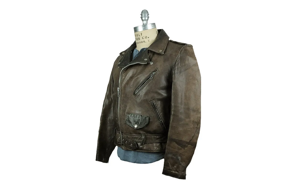 Vintage Schott Biker Jacket (Brown Leather)