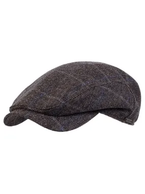 Wigéns Ivy Contemporary Cap in Brown Herringbone Check