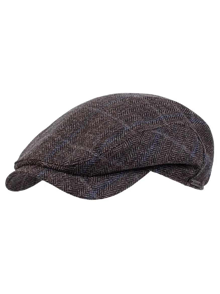 Wigéns Ivy Contemporary Cap in Brown Herringbone Check